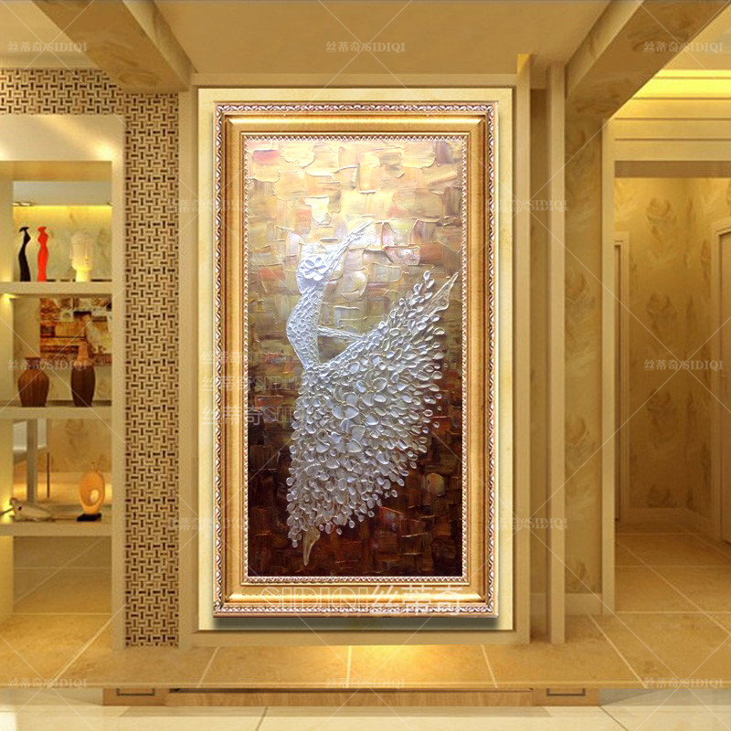 
                                        丝蒂奇SIDIQI玄关手绘欧式油画抽象挂画现代家居走廊壁炉时尚装饰有框画竖版酒店壁画芭蕾舞 欧式香槟外框 宽70*高130                
