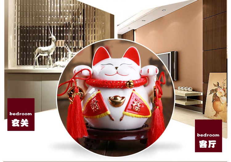 
                                        招财猫摆件 特大摇手招财猫超大号日本陶瓷开业礼品YS 特大招财进宝摇手猫                