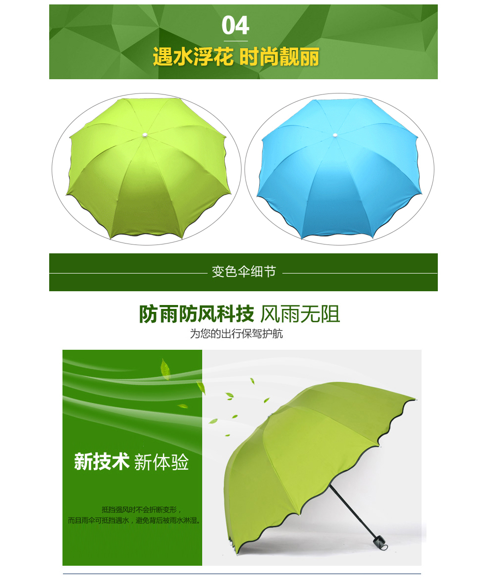 
                                        韩国遇水开花晴雨伞两用折叠创意女太阳伞防紫外线小黑伞轻巧遮阳伞防晒黑胶情人节礼物 升级加厚零透光  俏丽粉                
