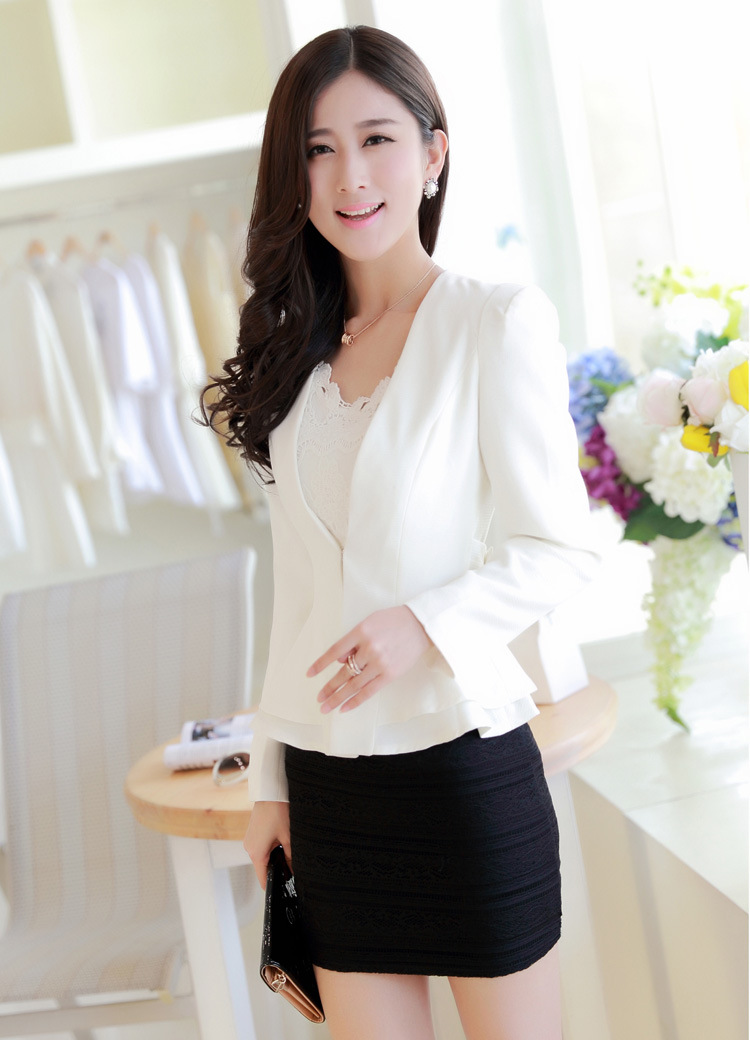 卡萱朵    2015新款秋装小西装女外套潮韩版大码修身西服 草绿色 L码现货