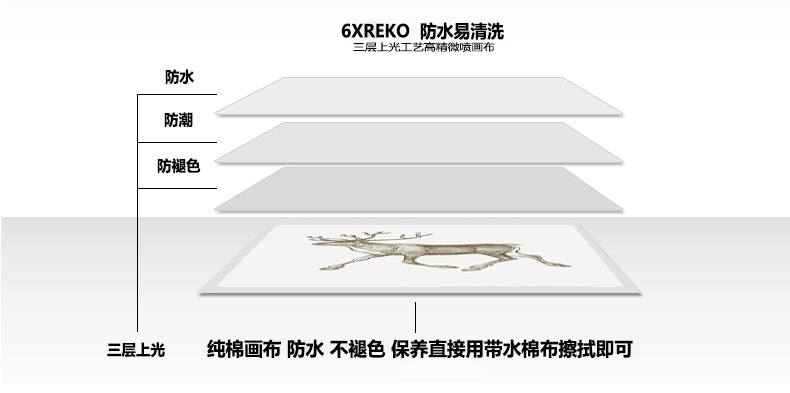 
                                        云图 麋鹿招财 玄关装饰画现代简约客厅书房玄关办公室挂画墙画 黑色画框 60*60(单副价)                