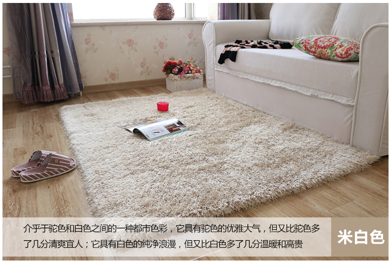 舒彩 地毯 客厅卧室茶几地毯混纺加厚6cm弹力丝地毯可定做 70CM*140CM 浅灰色K12 50CMx80CM