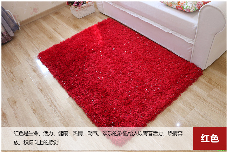 舒彩 地毯 客厅卧室茶几地毯混纺加厚6cm弹力丝地毯可定做 70CM*140CM 浅灰色K12 50CMx80CM