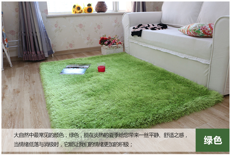 舒彩 地毯 客厅卧室茶几地毯混纺加厚6cm弹力丝地毯可定做 70CM*140CM 浅灰色K12 50CMx80CM