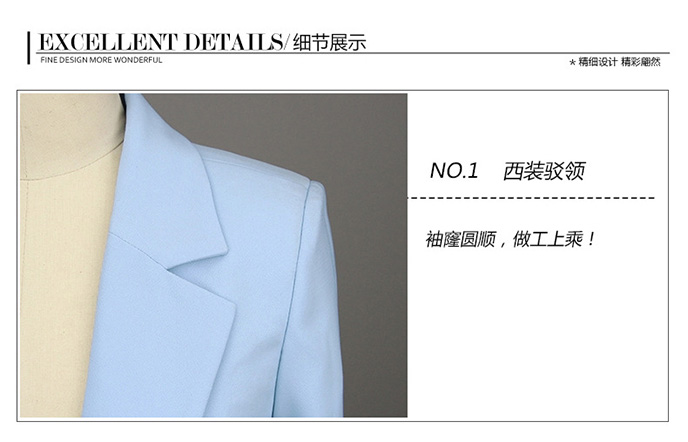 皑·玫 2015秋装新款韩版大码女装外套气质修身西服中长款小西装E9321 白色 L