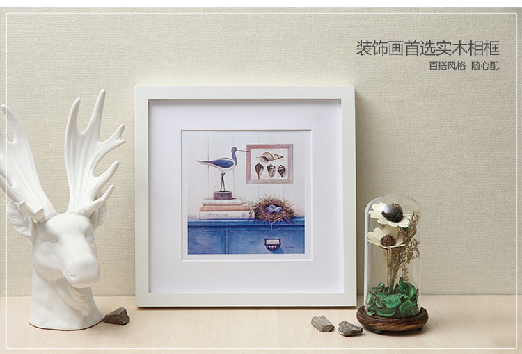 
                                                            右手边 实木正方形相框挂墙 画框 6寸7寸8寸10寸方形16寸20寸方形24寸 尺寸订做 白色 方形-14寸                