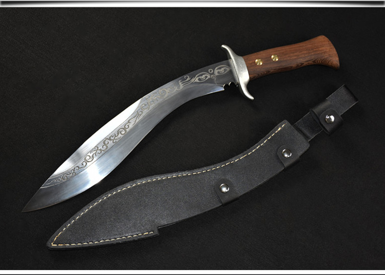 川山岛 尼泊尔短刀军刀弯刀 龙泉刀剑 高锰钢一体刀剑