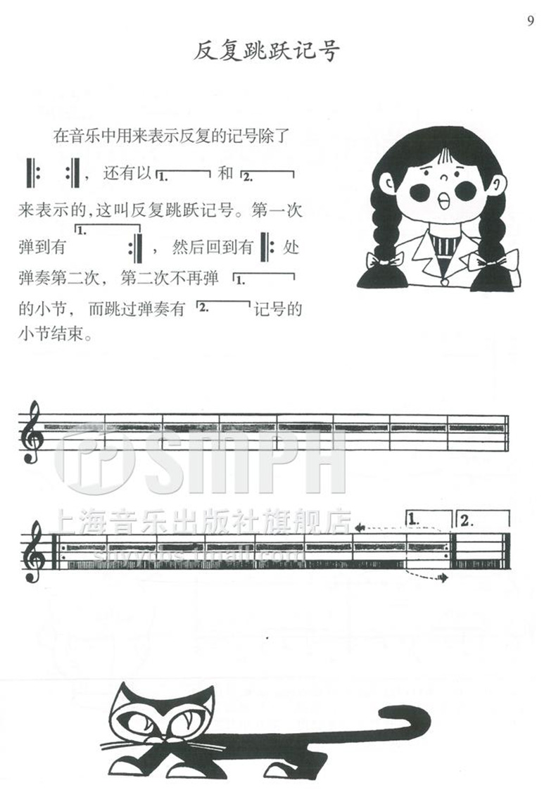 3/4拍,2/4拍 小节,小节线和终止线 钢琴键盘和谱表的对照 右手五指