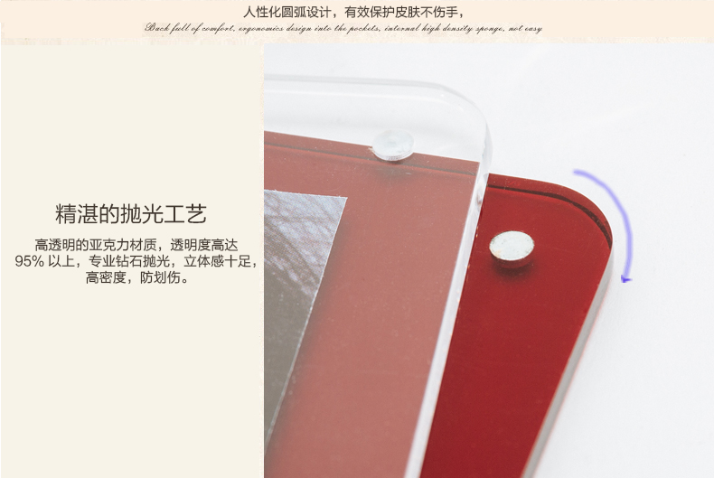 
                                        品旭 现代欧式客厅简约设计亚克力可组合相框相架摆台5寸6寸7寸8寸10寸A4 冰雪白 A4                