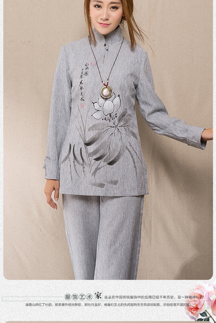 Ancient Evelyn, 2015 Autumn New) cotton linen china wind women improved Tang Dynasty Women's jacket coat kit shirt light gray suit XXL picture, prices, brand platters! The elections are supplied in the national character of distribution, so action, buy now enjoy more preferential! As soon as possible.