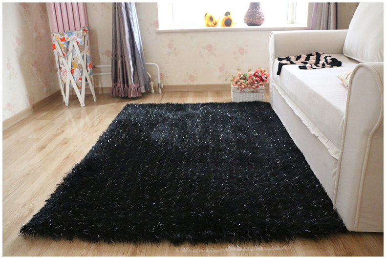 舒彩 地毯 客厅卧室茶几地毯混纺加厚6cm弹力丝地毯可定做 70CM*140CM 浅灰色K12 50CMx80CM