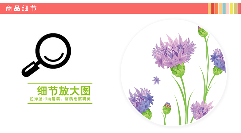 乐宅 客厅花卉电视墙背景装饰墙贴画 卧室婚房浪漫贴纸 可移除温馨康乃馨墙贴纸