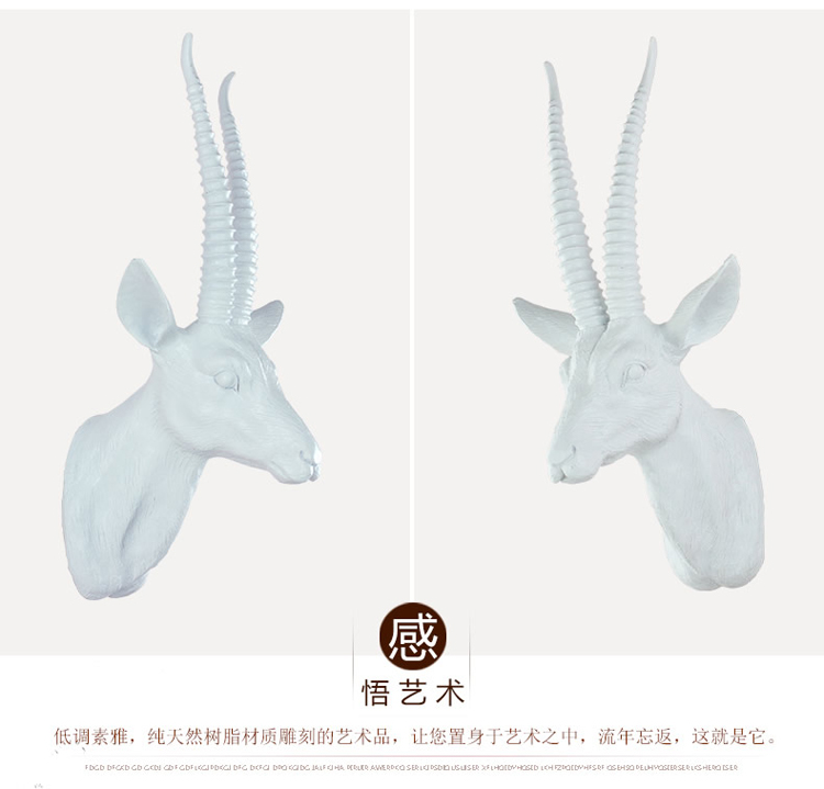 
                                                            欣润 仿真麋鹿头壁挂装饰品 欧式创意家居树脂客厅复古墙壁饰酒吧工艺品动物挂件 CR-110黑色+金色小鹿头壁挂                