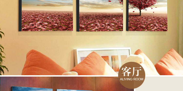 水晶装饰画挂画客厅现代卧室壁画挂画装饰画餐厅装饰画挂画三联无框画装饰画抽象装饰画挂画墙画 W03 60*60 三件套
