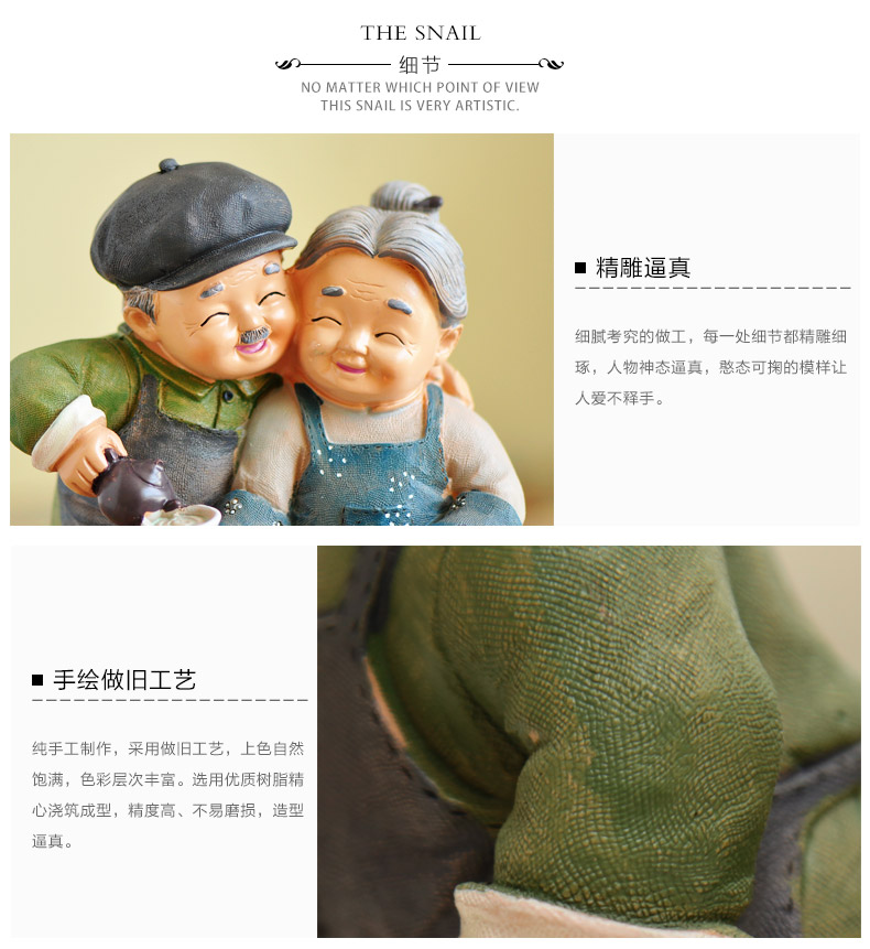 
                                        
                                                            优贝家（ubaka）客厅装饰摆件工艺品酒柜书房桌面老人创意礼品结婚礼物 知足常乐                