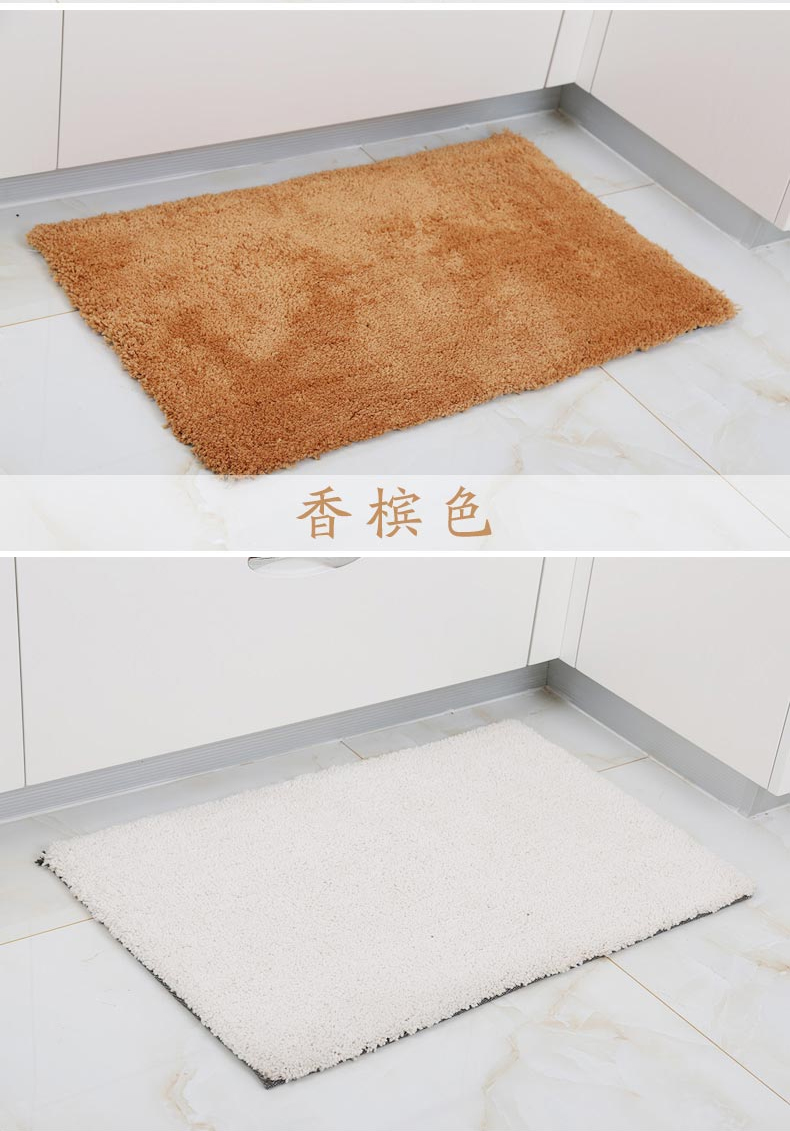 
                                        加厚清柔门垫地垫脚踏垫 踩脚垫浴室洗澡防滑垫入户垫进门地垫 银灰色 40*60cm                