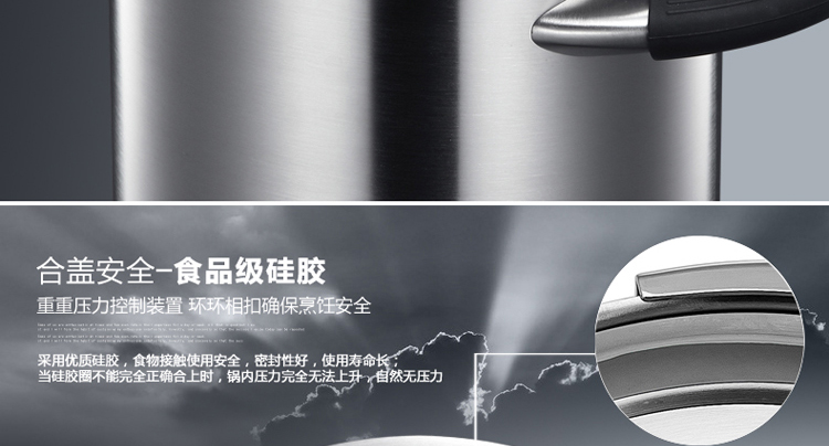 凌丰(LINKFAIR) 5.5L按钮式开合不锈钢压力锅/高压锅锅具