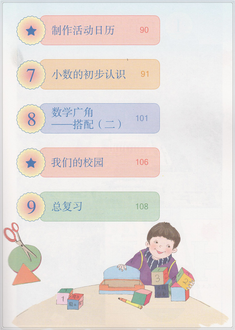 人教版小学数学教材目录