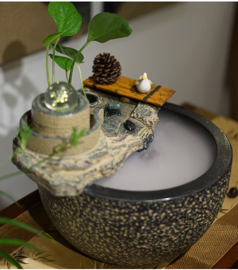匠心坊 流水摆件时来运转 装饰工艺品水景喷泉风水球客厅流水器