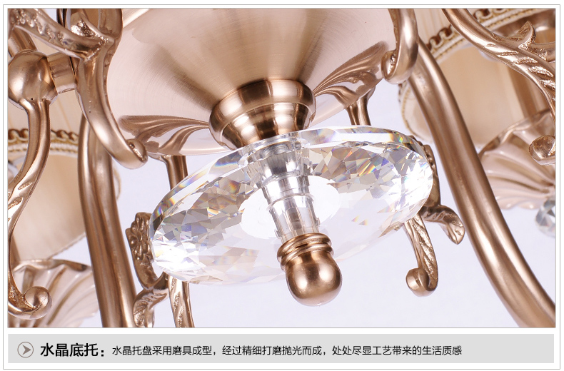 美式吊灯餐厅客厅吊灯 现代卧室吊灯 简约仿铜欧式吊灯 0291-6