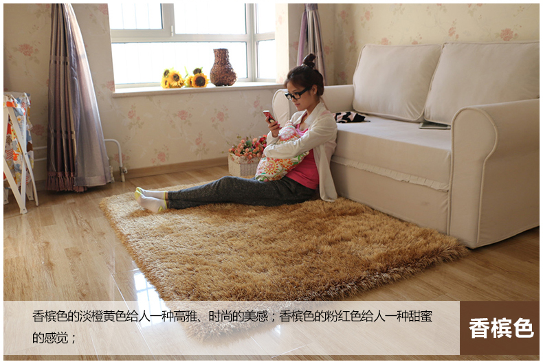 舒彩 地毯 客厅卧室茶几地毯混纺加厚6cm弹力丝地毯可定做 70CM*140CM 浅灰色K12 50CMx80CM