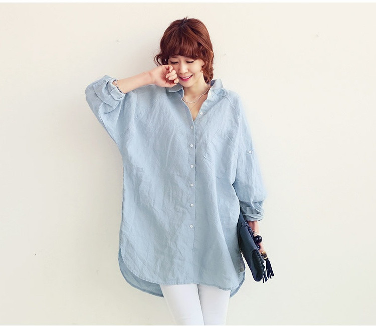 Estee Lauder year Ting 2015 spring and summer new thick mm mandatory Korean fashion summer and autumn the softness relaxed the long-sleeved shirt, blue 8002 are code pictures, price, brand platters! Elections are good character, the national distribution, so why buy now enjoy more preferential! Health