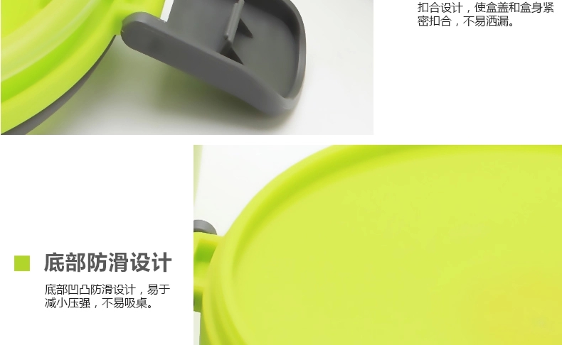 
                                        庆展 便携不锈钢密封圆形可爱便当盒多层保温饭盒 天蓝色 单层                