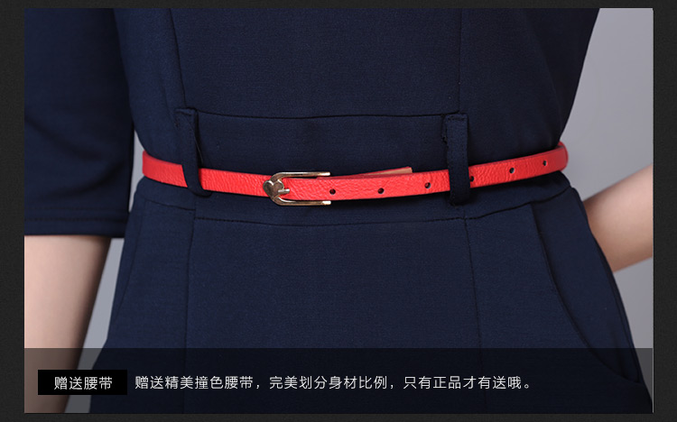 美丽帮派2015秋装新款时尚修身ol气质职业连衣裙1040 藏青色 S
