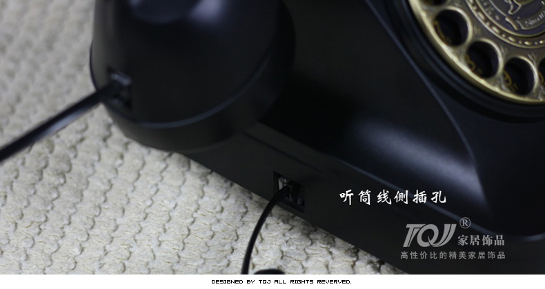 
                                                                                屯奇居（TQJ）经典黑色金属旋转拨盘仿古电话机摆件客厅卧室固定电话家用座机复古电话机械铃声 黑色普通版                