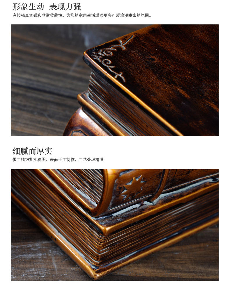 
                                                                                雅尊（Yazun） 创意书架书房摆件复古小鸟书挡书靠美式家居装饰品书立教师节礼物 古铜色                