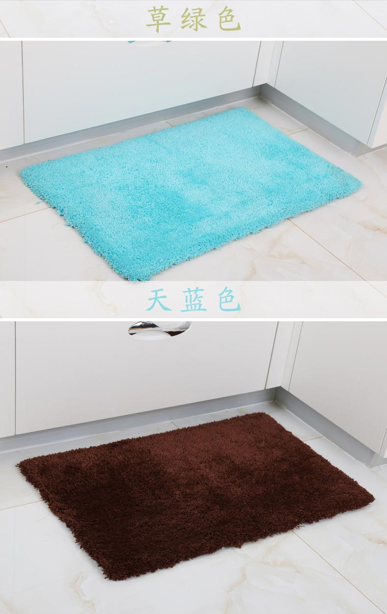 
                                        加厚清柔门垫地垫脚踏垫 踩脚垫浴室洗澡防滑垫入户垫进门地垫 银灰色 40*60cm                
