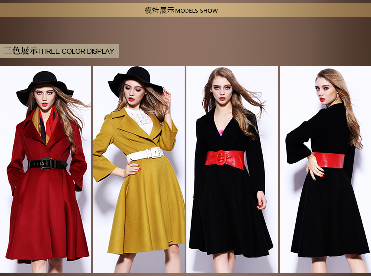 staegman2015秋冬新款纯手工双面毛呢羊绒大衣女中长款羊毛呢外套女10320 高贵粉 XL