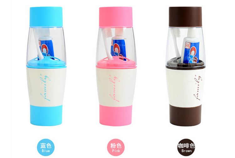 时尚漱口杯牙刷架牙膏架洗漱套装旅行牙刷杯便携情侣口杯 咖啡-单个款