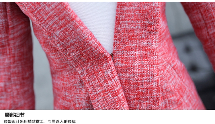 包邮2015年秋装女款爆中长款大方外套时尚帅气典雅田园百搭潮西装 灰色 L