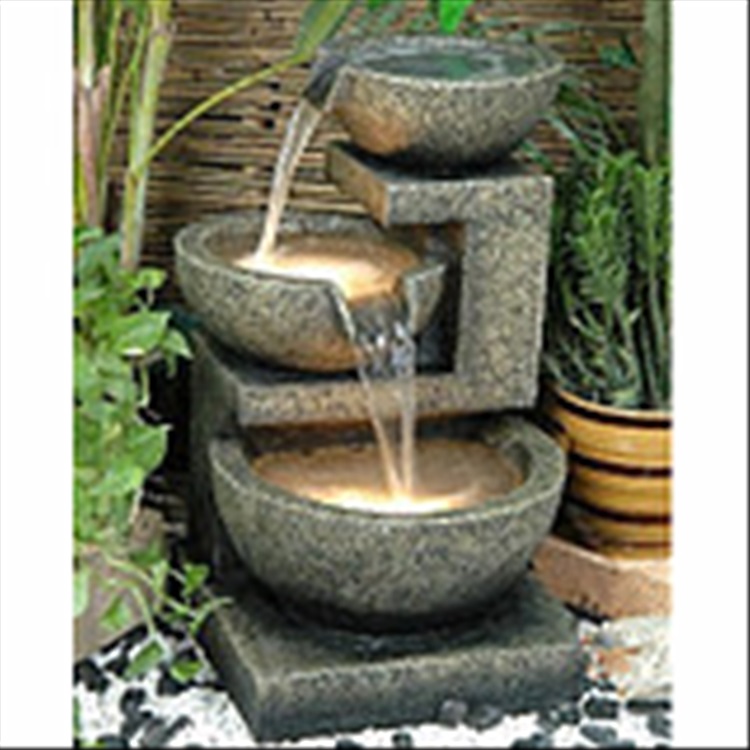 迪胜开业礼品树脂假山喷泉流水工艺品风水轮鱼缸加湿器创意风水大摆件 双雾假山配底座