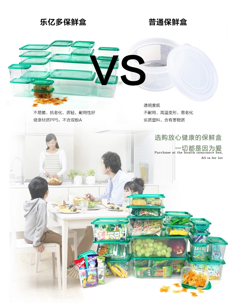 
                                        乐亿多保鲜盒套装塑料微波炉饭盒储物罐冰箱密封收纳盒零食盒多规格 佳密盒17件套                
