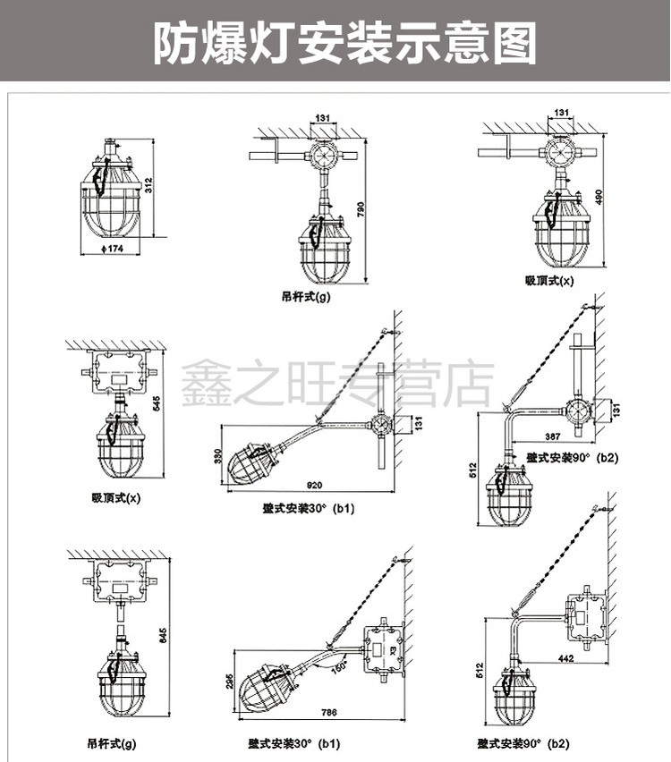 国标gb防爆灯bcd隔爆型防爆灯罩 led灯具 工厂房车间消防安全照明 gb