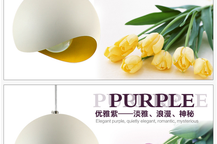 帝帛灯饰 彩色餐厅吊灯现代简约单头三头灯具铁艺北欧艺术个性创意灯饰 ZS6007单头白色 300直径