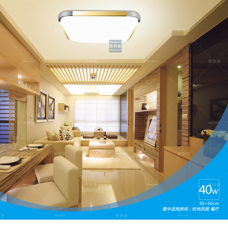 蒙特丽 客厅灯卧室灯餐厅灯书房吸顶灯IP5 现代简约LED灯具 非常薄苹果(B 66*42cm (24w白光led)