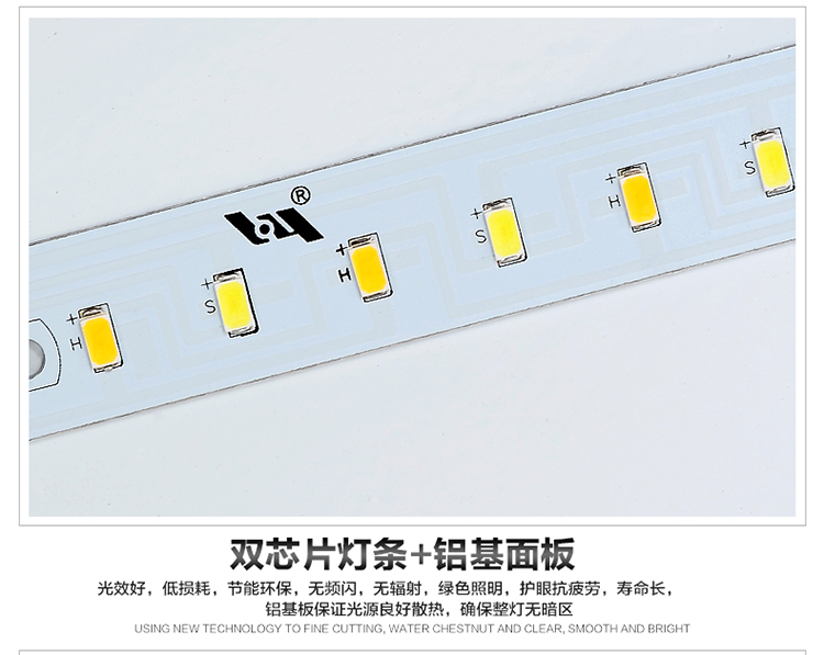 
                                        华艺灯饰 LED吸顶灯 客厅现代简约长方形卧室书房灯 分段调光带遥控 IX40 吸顶灯 直径51CM 带遥控                