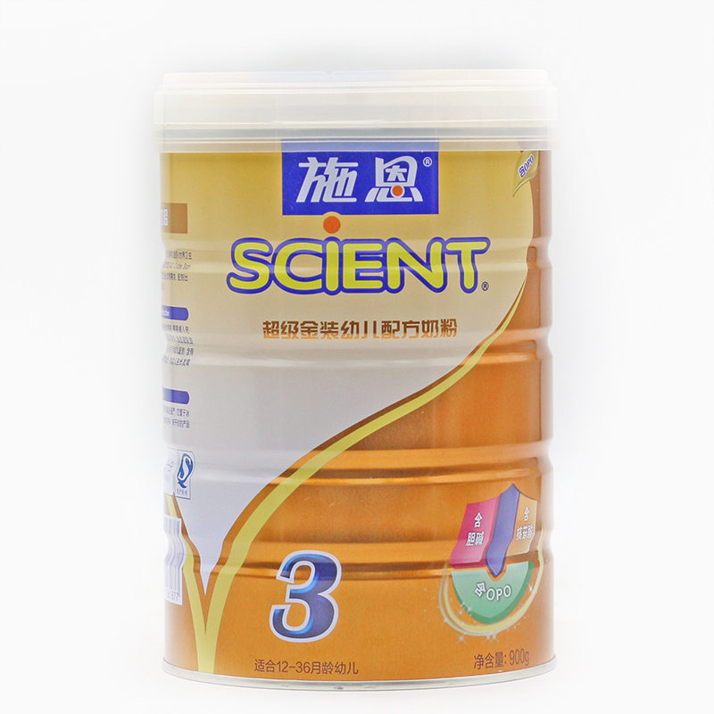 施恩(scient) 施恩超级金装 幼儿配方奶粉 3段900g/克