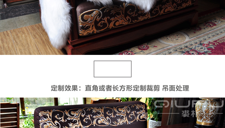 
                                                                                裘朴 澳洲纯羊毛沙发坐垫沙发毯羊毛飘窗垫整张羊皮地毯客厅茶几地毯椅垫皮毛一体 奶油色 尊享款.2P65*175cm                