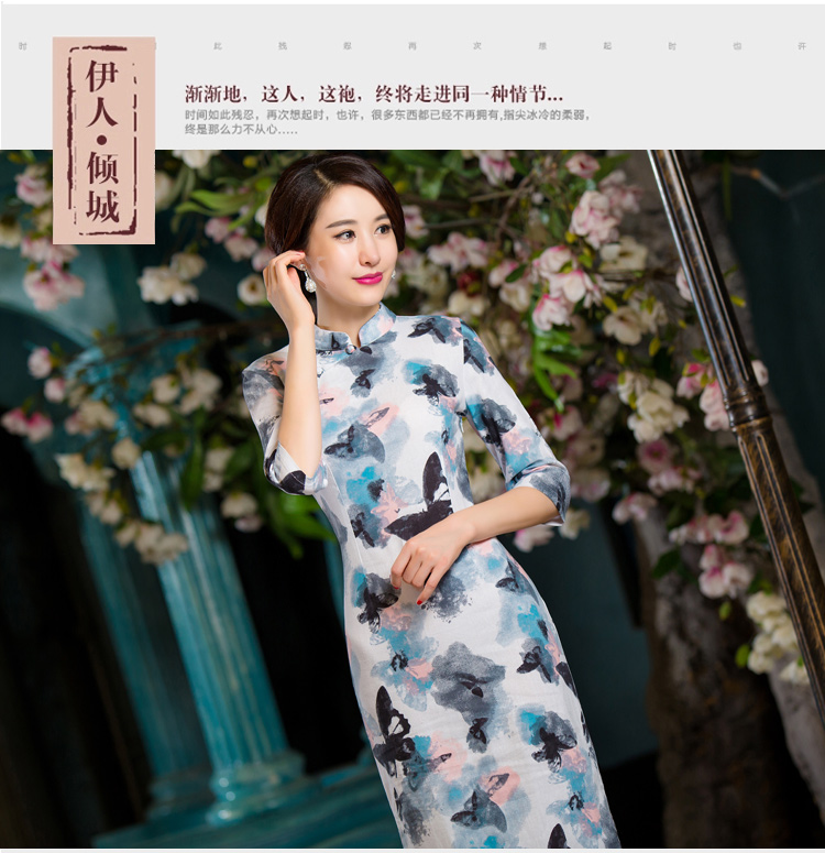 In accordance with the 2015 autumn Carlisle-three new for women of nostalgia for the video in the thin qipao Sau San large cuff improved long cheongsam dress linen HUANGMEI XXL picture, prices, brand platters! The elections are supplied in the national character of distribution, so action, buy now enjoy more preferential! As soon as possible.