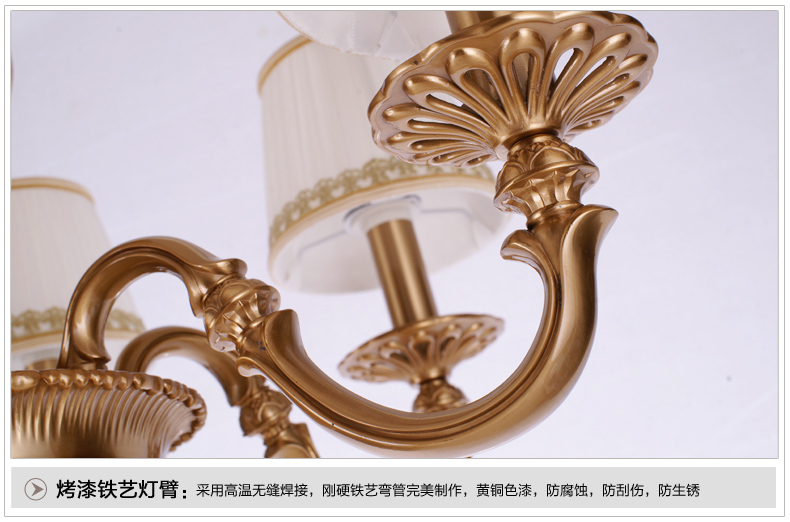 美式吊灯餐厅客厅吊灯 现代卧室吊灯 简约仿铜欧式吊灯 0294-8