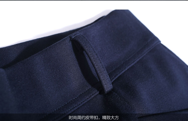 李夏女装中腰四面弹力休闲裤女修身小脚裤秋大码女装铅笔裤2015新款 蓝色 XXL