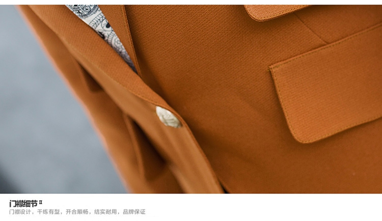 CEFREKAY小西装女外套 长袖中长款显瘦西服女上衣百搭新款 气质外套潮2501 深蓝色 L