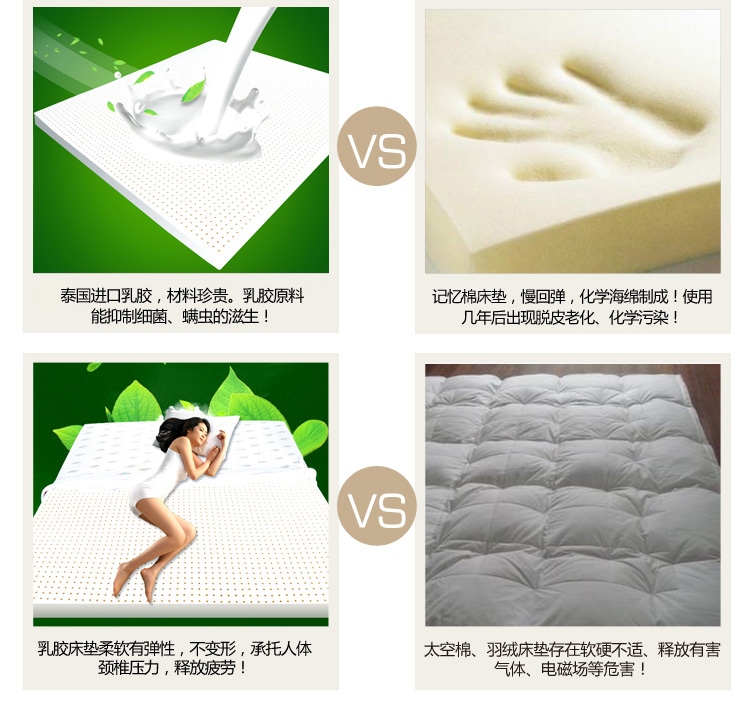 
                                                            【原装泰国品牌】Napattiga娜帕蒂卡 天然乳胶床垫双人床1.8米1.5米可定制 厚度7.5CM 1.8米*2.0米                