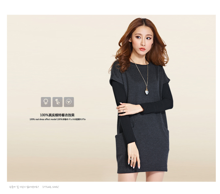 The trendy Gigi Lai Wei Code women's two kits 2015 autumn and winter new Korean version of Fat MM loose two kits long-sleeved Knitted Shirt dresses, forming the thin gray skirt the video picture, prices, XXXL brand platters! The elections are supplied in the national character of distribution, so action, buy now enjoy more preferential! As soon as possible.