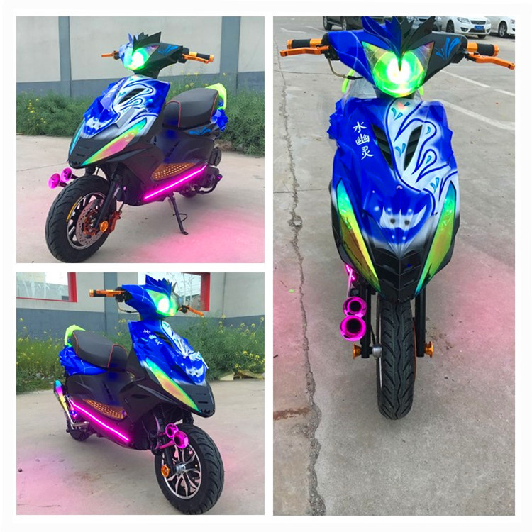 摩托车1代战速踏板摩托车125燃油助力车整车rsz机 白幽灵改装版_现价