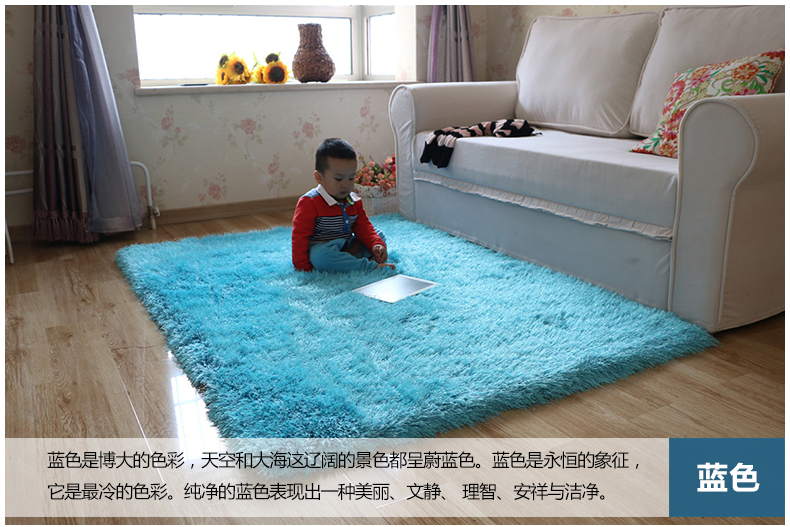舒彩 地毯 客厅卧室茶几地毯混纺加厚6cm弹力丝地毯可定做 70CM*140CM 浅灰色K12 50CMx80CM